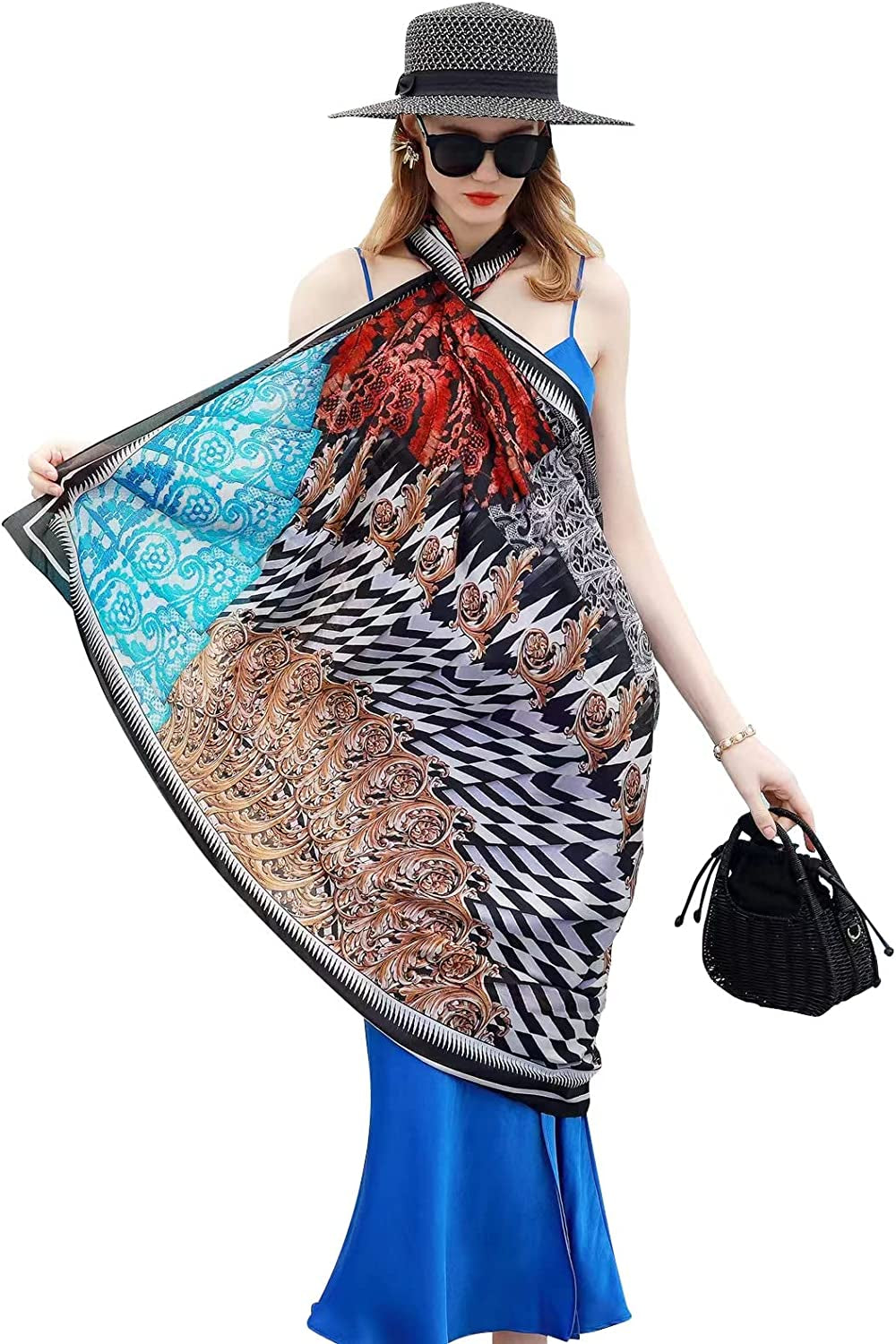 Xinmurffy Mulberry Silk Fashion Travel Scarf for Women Lightweight Large Pashmin