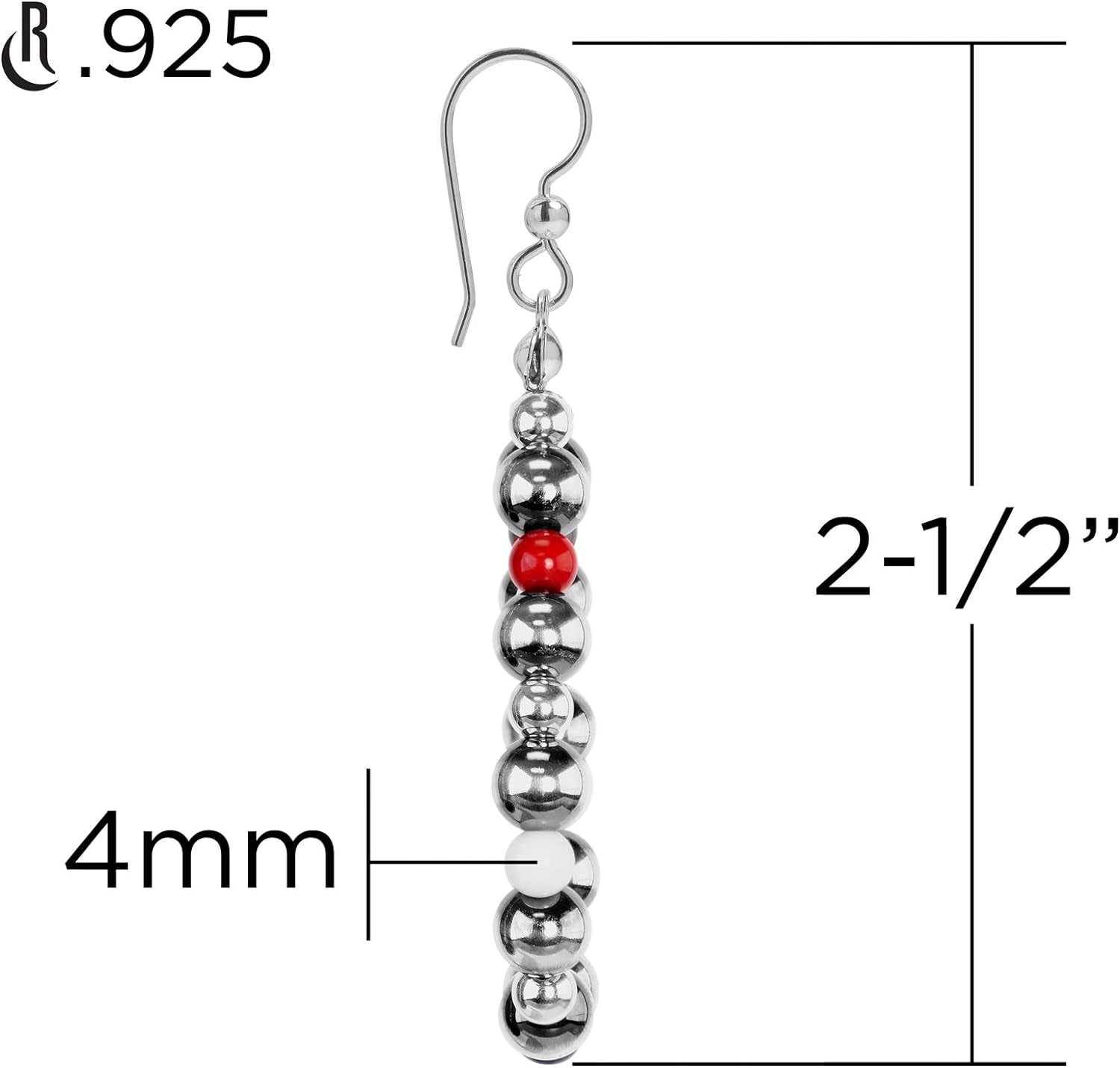 American West Sterling Silver Multi Gemstone Hoop Dangle Earrings 2-3/4 Inch