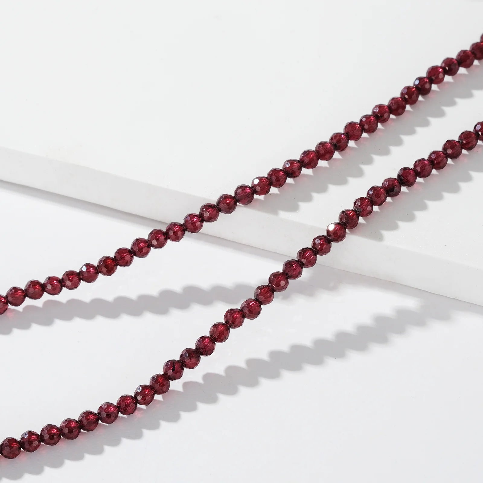 0.16'' Natural Garnet Necklace - Fashion Garnet Beaded Choker Adjustable Handmade Jewelry, Garnet Necklace for Valentine'S Day, Mother'S Day, Birthday Jewelry Gifts