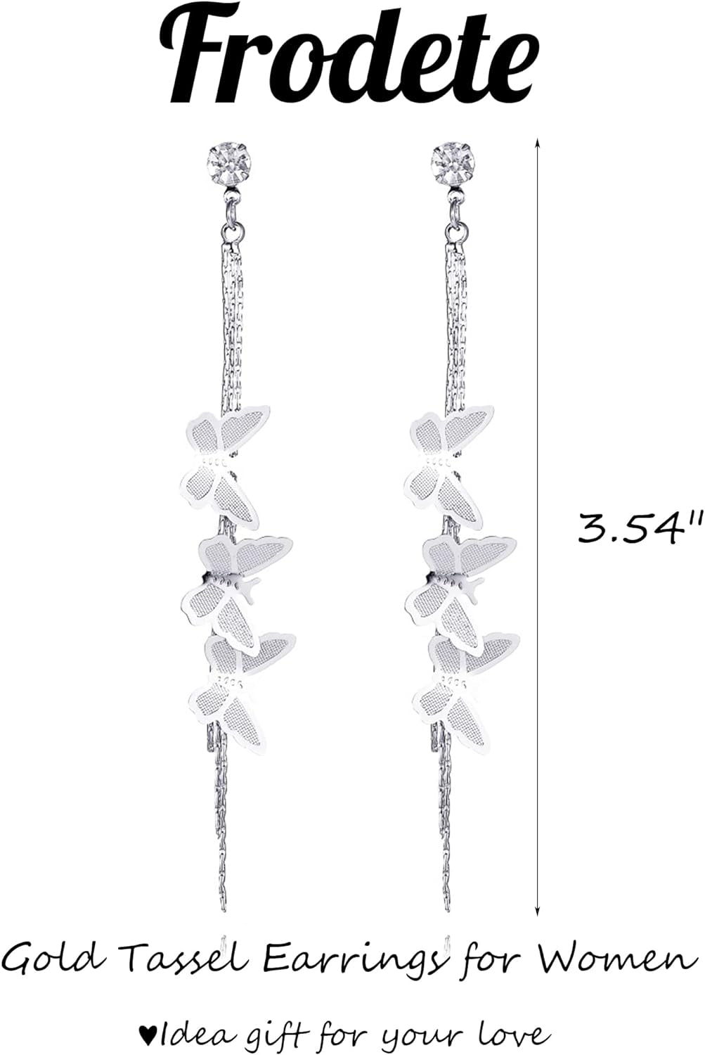 Long Tassel Earrings for Women Butterfly Leaf Glossy Arc Bar Long Thread Geometric Metal Chain Dangle Earrings for Women