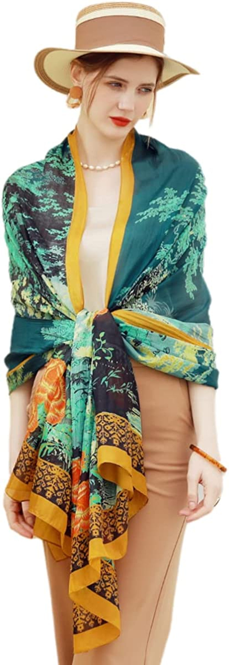 Xinmurffy Mulberry Silk Fashion Travel Scarf for Women Lightweight Large Pashmin