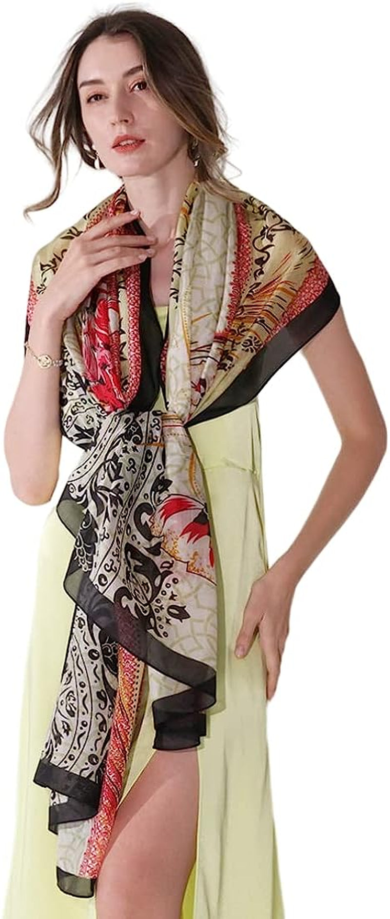 Xinmurffy Mulberry Silk Fashion Travel Scarf for Women Lightweight Large Pashmin