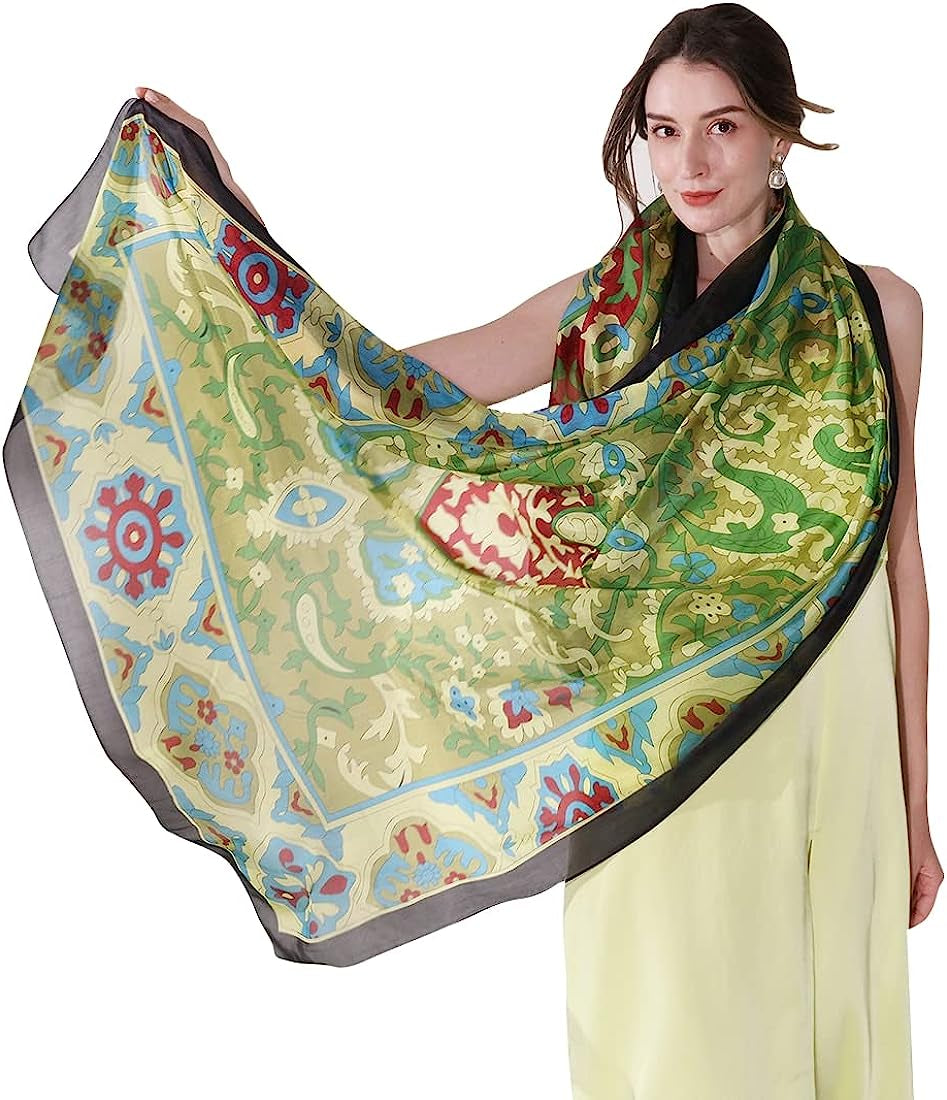 Xinmurffy Mulberry Silk Fashion Travel Scarf for Women Lightweight Large Pashmin