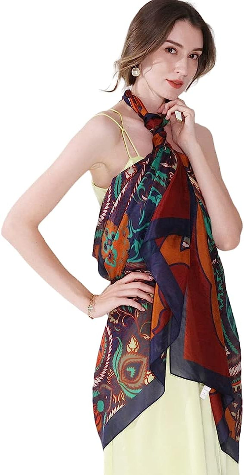 Xinmurffy Mulberry Silk Fashion Travel Scarf for Women Lightweight Large Pashmin