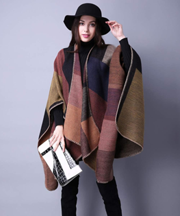 Women's Shawls and Wraps Open Front Poncho