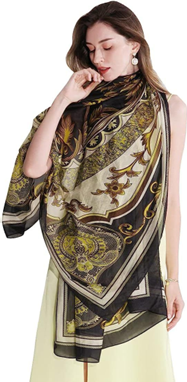 Elegant Mulberry Silk Fashion Travel Scarf for Women Lightweight Large Pashmina