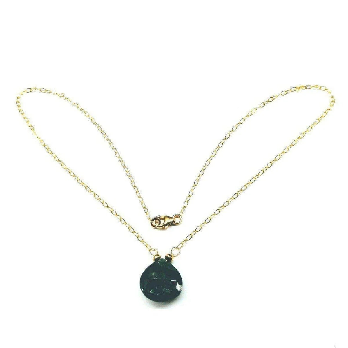 14 KT Gold Filled Emerald Pear Drop Necklace