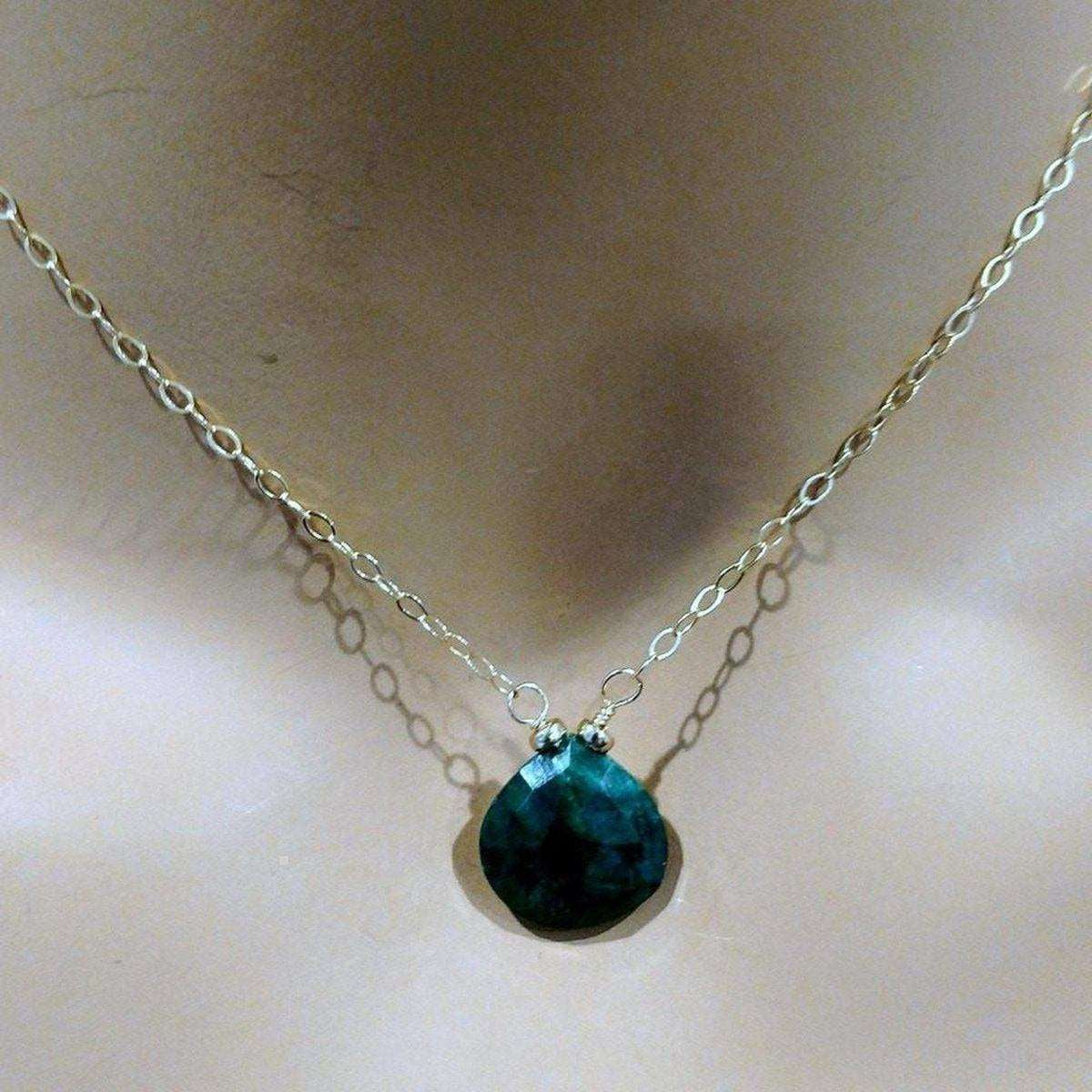 14 KT Gold Filled Emerald Pear Drop Necklace