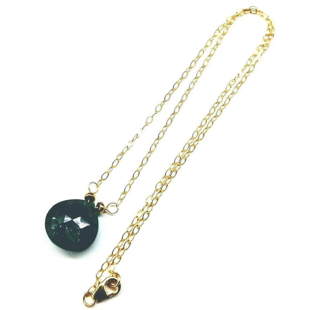 14 KT Gold Filled Emerald Pear Drop Necklace